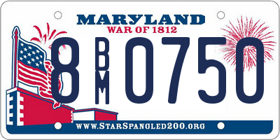 MD license plate 8BM0750