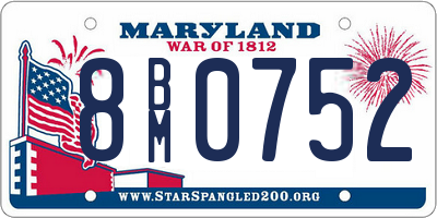MD license plate 8BM0752
