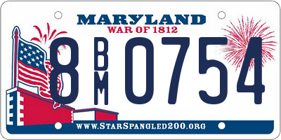 MD license plate 8BM0754