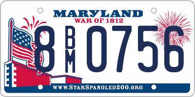 MD license plate 8BM0756