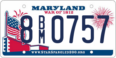 MD license plate 8BM0757