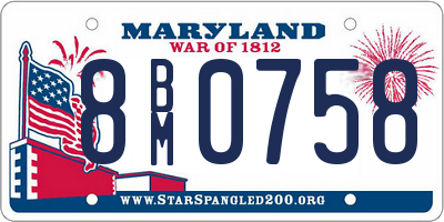 MD license plate 8BM0758