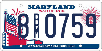 MD license plate 8BM0759
