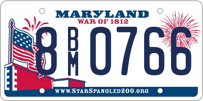 MD license plate 8BM0766