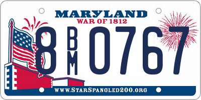 MD license plate 8BM0767