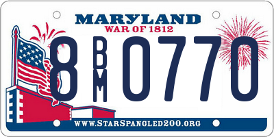 MD license plate 8BM0770