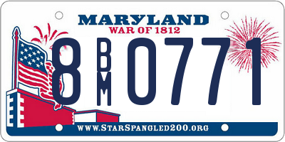 MD license plate 8BM0771
