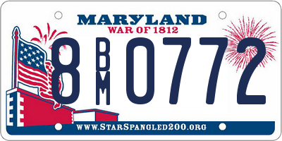 MD license plate 8BM0772