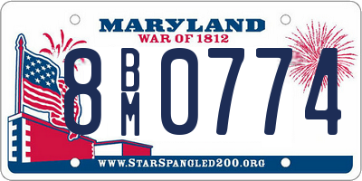 MD license plate 8BM0774