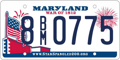 MD license plate 8BM0775