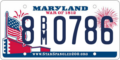 MD license plate 8BM0786