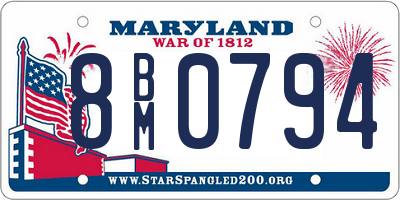 MD license plate 8BM0794
