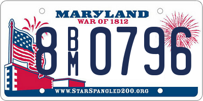 MD license plate 8BM0796