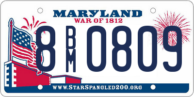 MD license plate 8BM0809