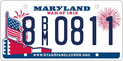 MD license plate 8BM0811