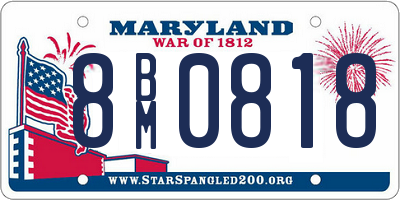MD license plate 8BM0818