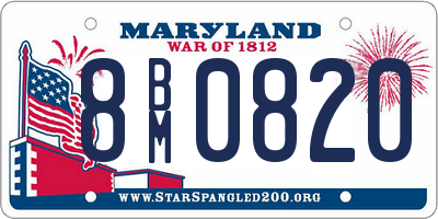 MD license plate 8BM0820