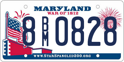 MD license plate 8BM0828