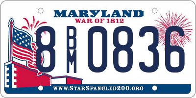 MD license plate 8BM0836