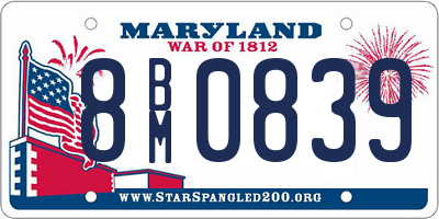 MD license plate 8BM0839