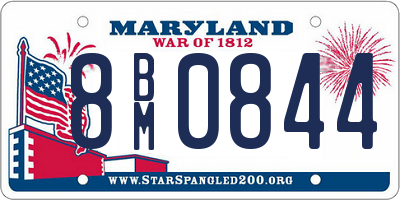 MD license plate 8BM0844