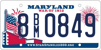 MD license plate 8BM0849