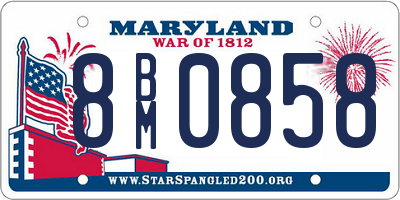 MD license plate 8BM0858