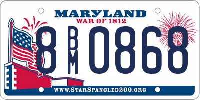 MD license plate 8BM0868