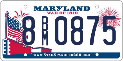 MD license plate 8BM0875