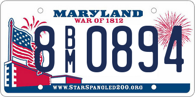 MD license plate 8BM0894