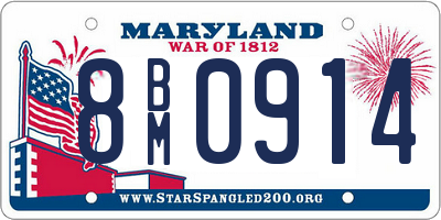 MD license plate 8BM0914