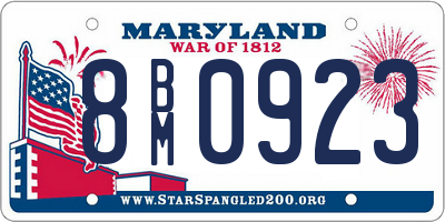 MD license plate 8BM0923