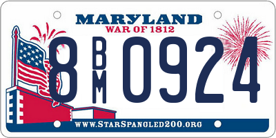 MD license plate 8BM0924