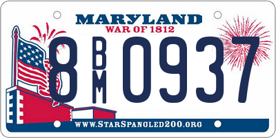 MD license plate 8BM0937