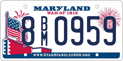MD license plate 8BM0959