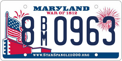 MD license plate 8BM0963