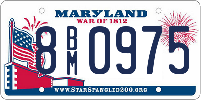 MD license plate 8BM0975