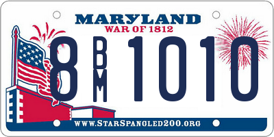 MD license plate 8BM1010