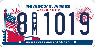 MD license plate 8BM1019