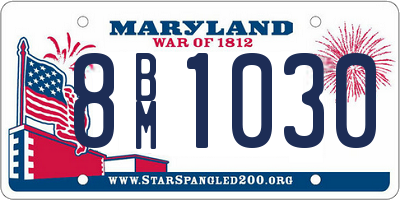 MD license plate 8BM1030