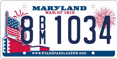 MD license plate 8BM1034