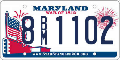 MD license plate 8BM1102