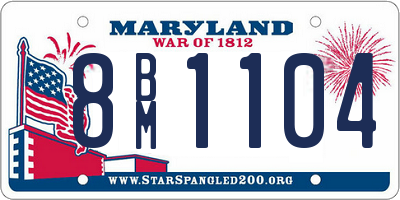 MD license plate 8BM1104