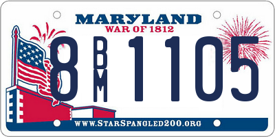 MD license plate 8BM1105