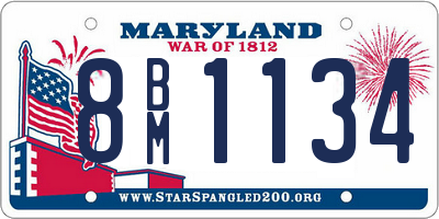 MD license plate 8BM1134