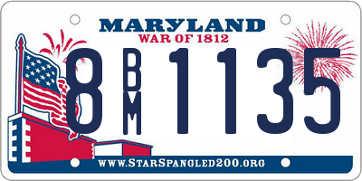 MD license plate 8BM1135
