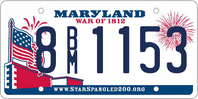 MD license plate 8BM1153