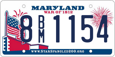 MD license plate 8BM1154