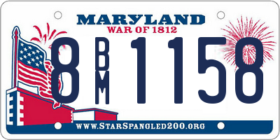 MD license plate 8BM1158