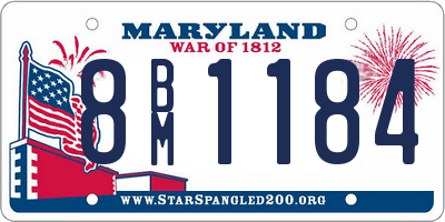 MD license plate 8BM1184